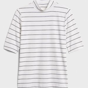 NWT - Banana Republic Factory T-Shirt Mock Turtleneck Striped